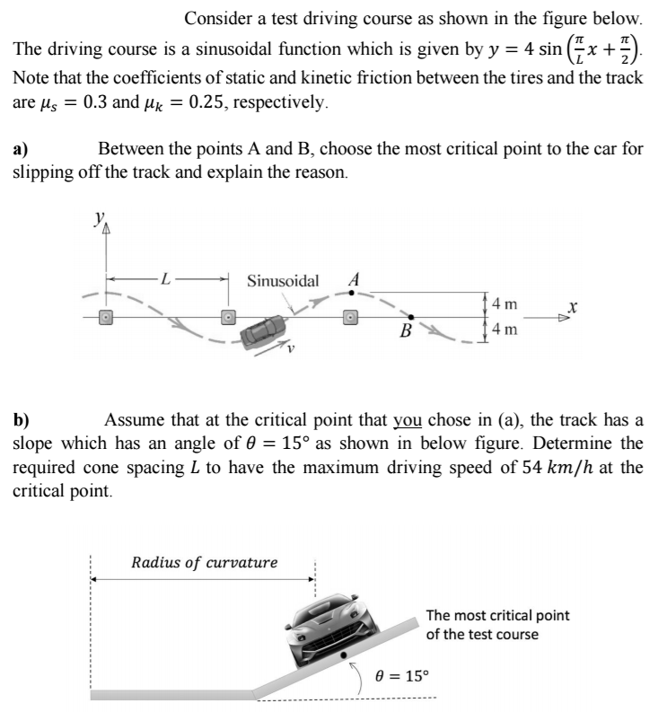 Consider a test driving course as shown in the figure | Chegg.com