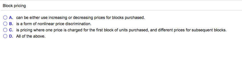 build block pricing
