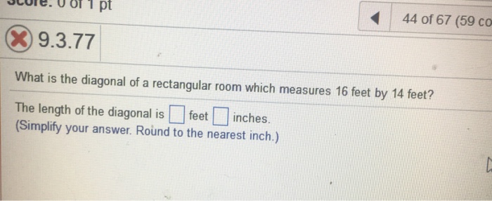 Solved What Is The Diagonal Of A Rectangular Room Which Chegg