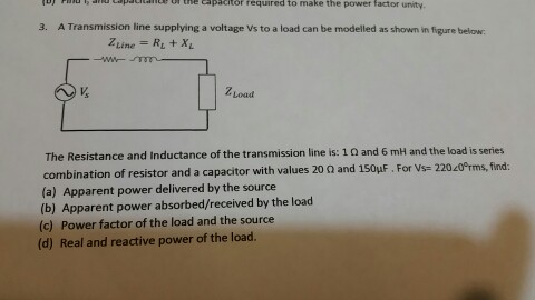 Solved A Transmission line supplying a voltage v_s to a load | Chegg.com