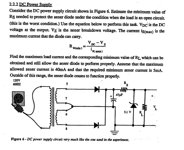 Solved Consider The DC Power Supply Circuit Shown In Figure | Chegg.com