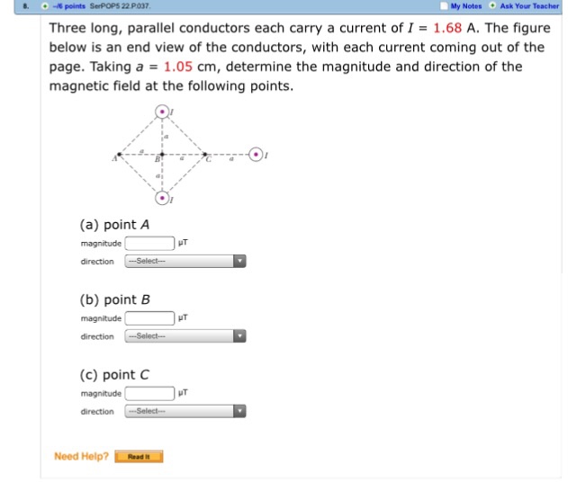 Solved Three long, parallel conductors each carry a current