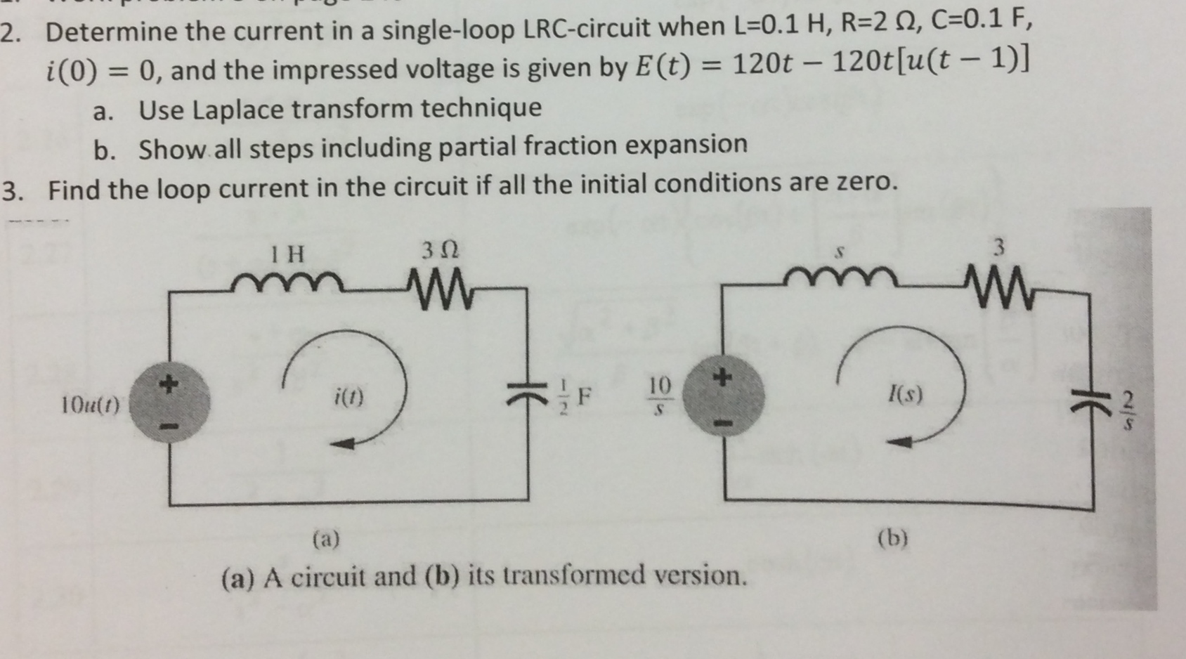 Solved Determine the current in a singleloop LRCcircuit