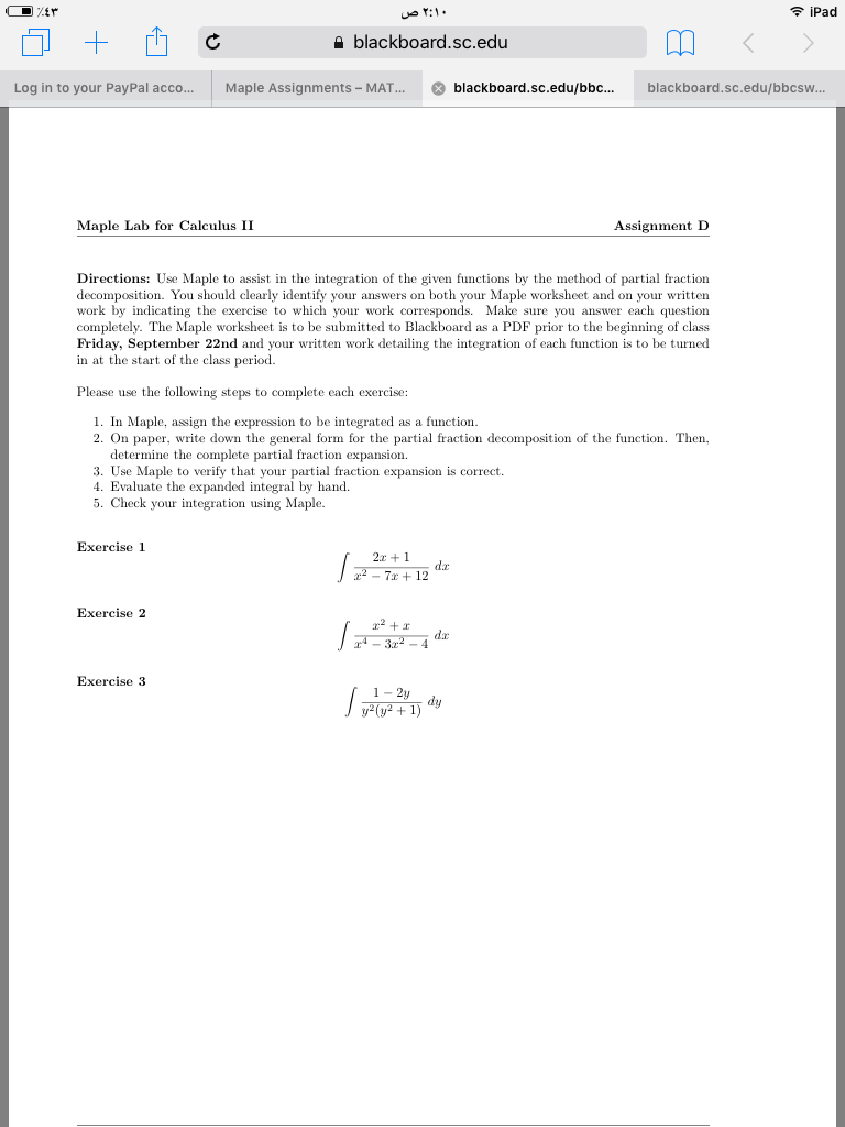Solved D JEr a I. A iPad 9 + c A blackboard.sc.edu M Log