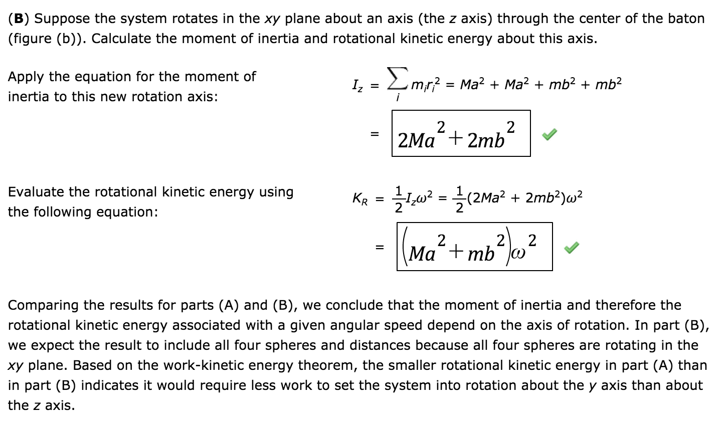 SOLVE IT (A) If the system rotates about the y axis | Chegg.com
