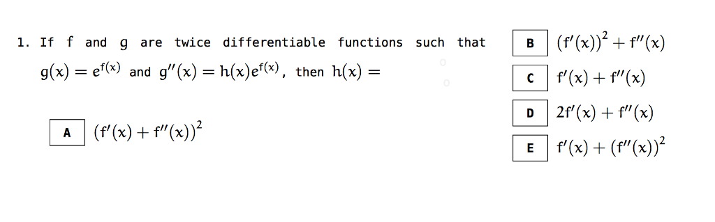 Solved 1 If F And G Are Twice Differentiable Functions Such