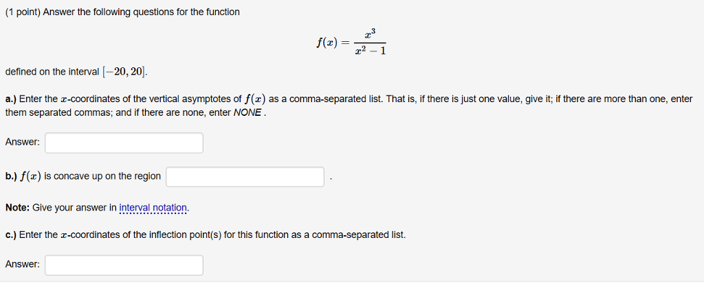 Solved Answer the following questions for the function f(x) | Chegg.com