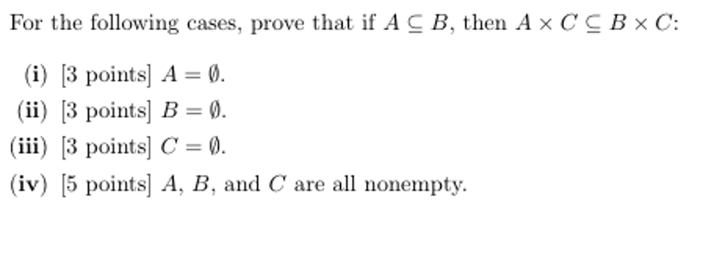 Solved For The Following Cases, Prove That If A B, Then A | Chegg.com