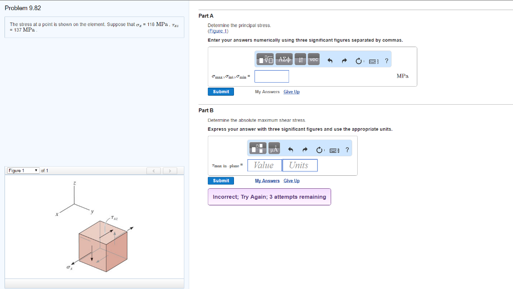 Solved A Determine The Principal Stresses B Determine Chegg Solved A Determine The Principal Stresses B Determine Chegg