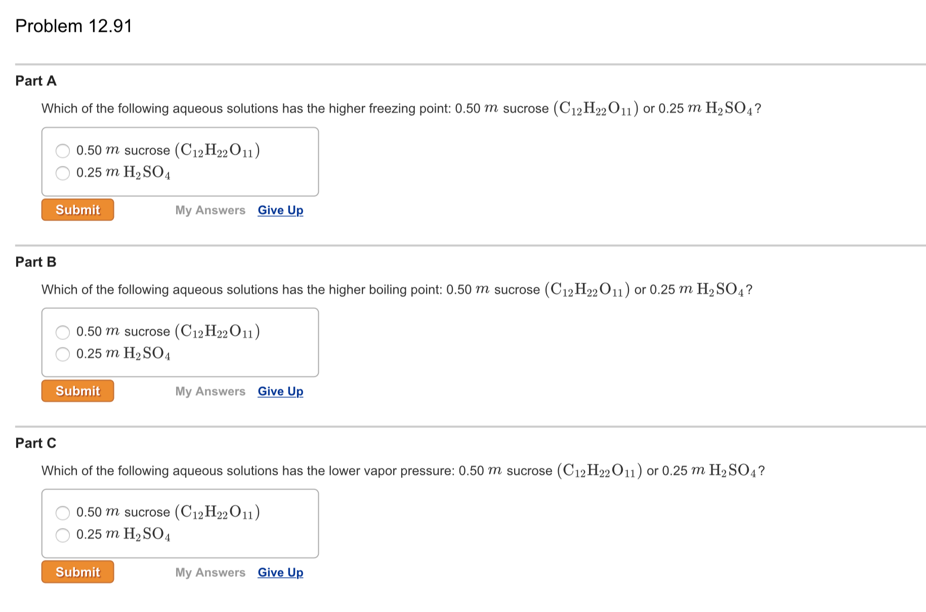 Solved: Which Of The Following Aqueous Solutions Has The H... | Chegg.com