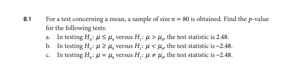 solved-for-a-test-concerning-a-mean-a-sample-of-size-n-80-chegg