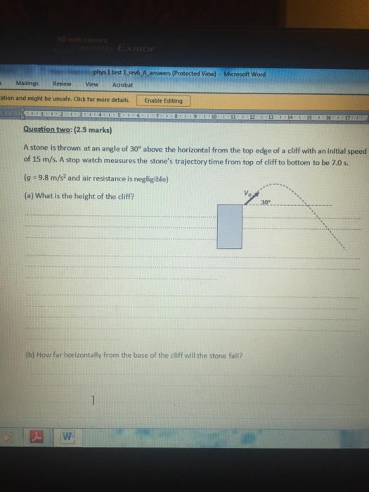 Solved A stone Is thrown at an angle of 30 degree above the | Chegg.com