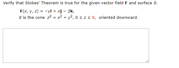 Solved Verify That Stokes Theorem Is True For The Given 1626