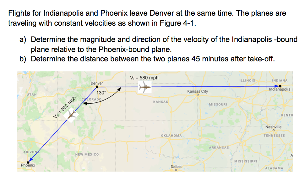 Solved Flights for Indianapolis and Phoenix leave Denver at