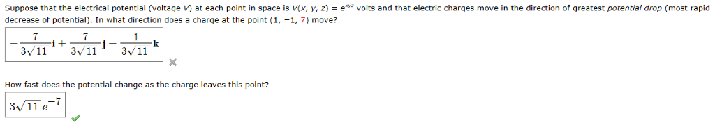 Solved Suppose that the electrical potential (voltage V) at | Chegg.com