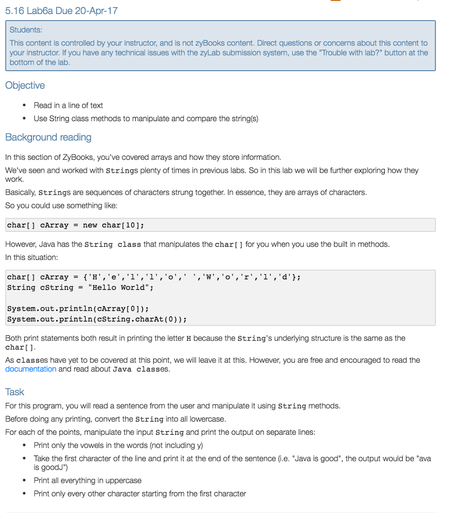 Solved Read in a line of text Use String class methods to | Chegg.com