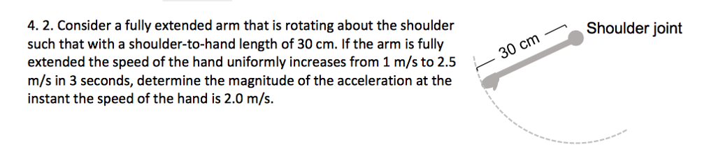 Calculate Arm Rotation Solved 4. 2. Consider a fully extended arm that is rotating | Chegg.com