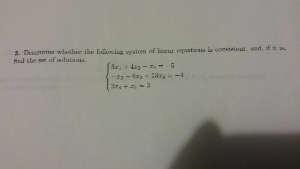 Solved Determine Whether The Following System Of Linear 6386