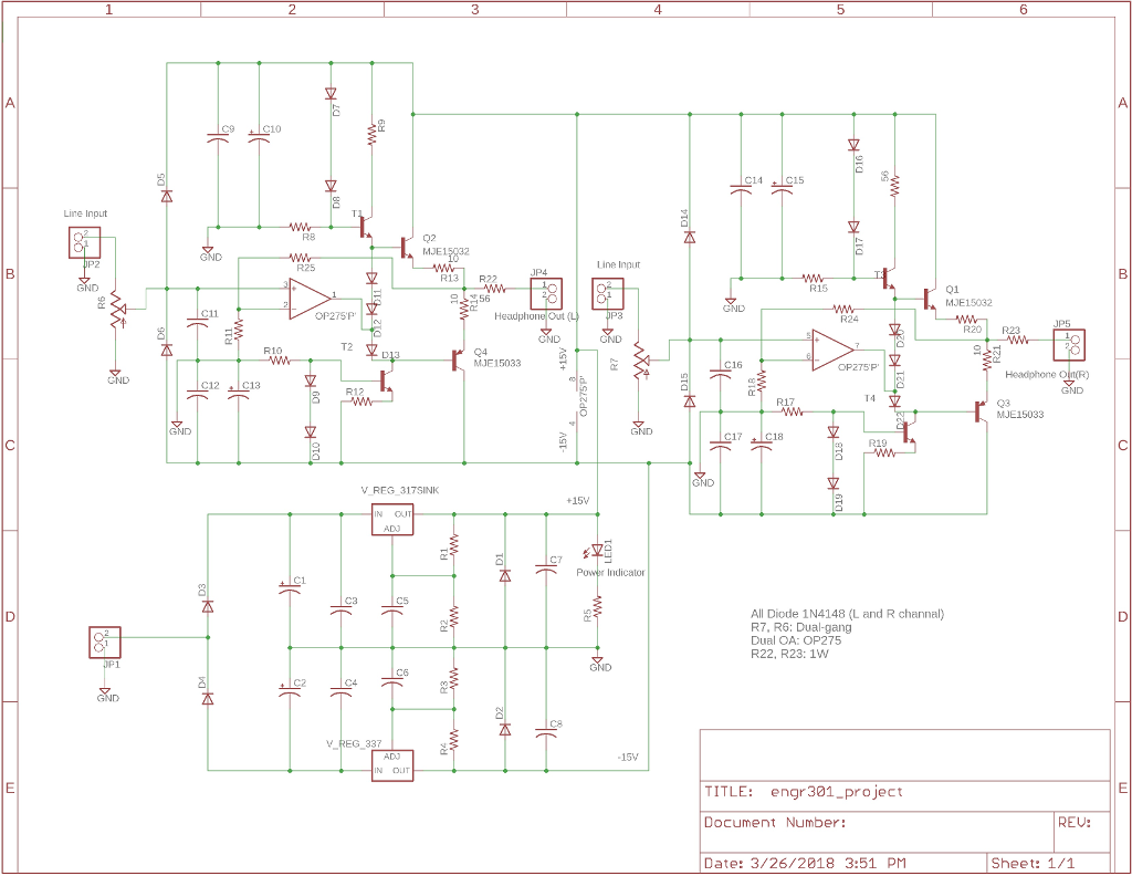 2 4 6 C10 C14 C15 Liine Input MJE1 R25 Line Input OP4 | Chegg.com