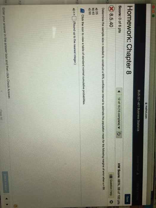 Solved Determine the sample size n needed to construct a 95