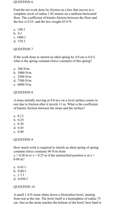 Solved Find the net work done by friction on a box that | Chegg.com