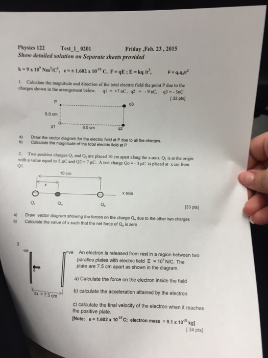 Solved Physics 122 Help Please Show All Work | Chegg.com