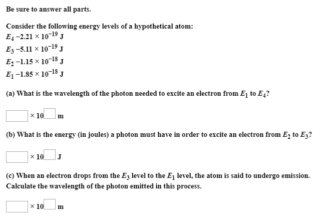 Solved Be Sure To Answer All Parts. Consider The Following | Chegg.com