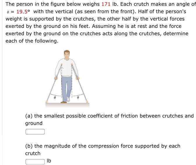 Solved The person in the figure below weighs 171 lb. Each | Chegg.com