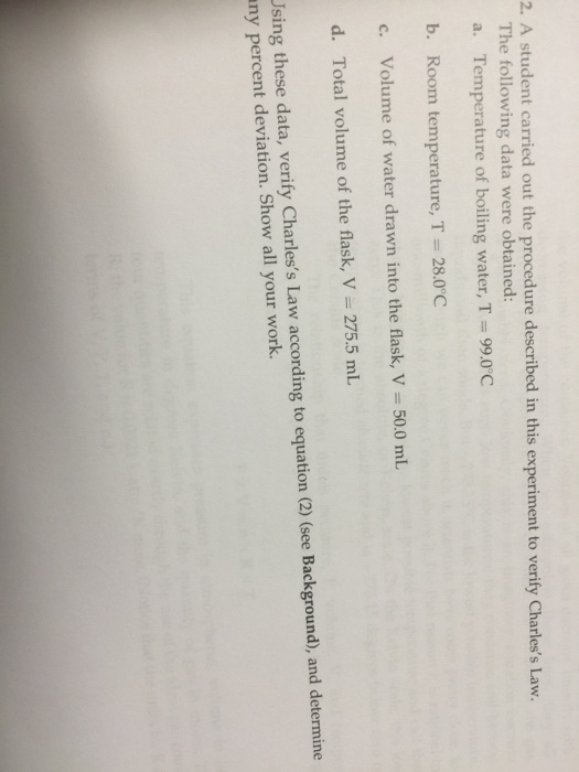 Solved A student carried out the procedure described in this | Chegg.com