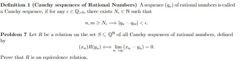 limits of infinite convergent cauchy sequences of rational numbers