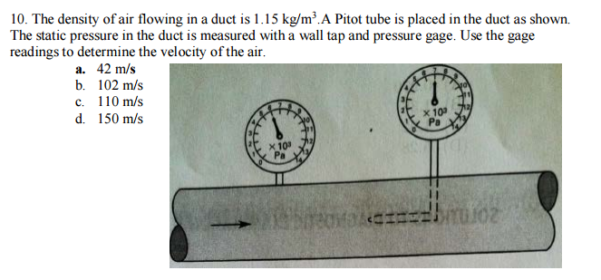 Solved The density of air flowing in a duct is 1.15 kg/m^3. | Chegg.com