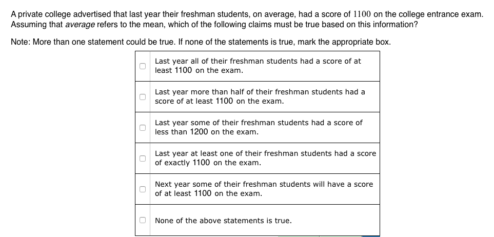 Solved A private college advertised that last year their | Chegg.com