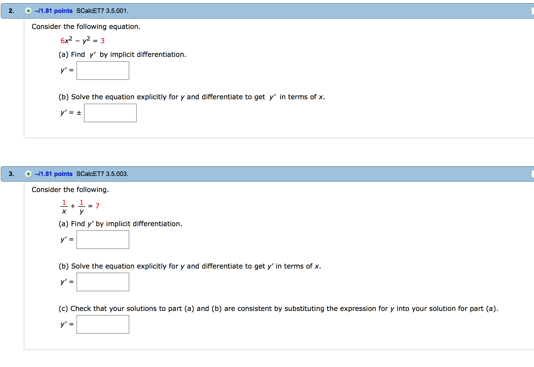 Solved Consider The Following Equation 6x 2 Y 2 3 Find Chegg Solved Consider The Following Equation 6x 2 Y 2 3 Find Chegg