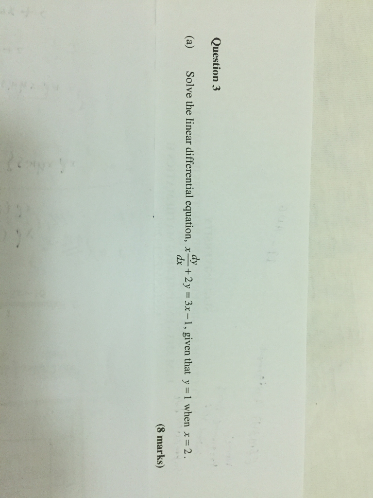 Solved Solve The Linear Differential Equation X Dy dx 2y Chegg solved-solve-the-linear-differential-equation-x-dy-dx-2y-chegg