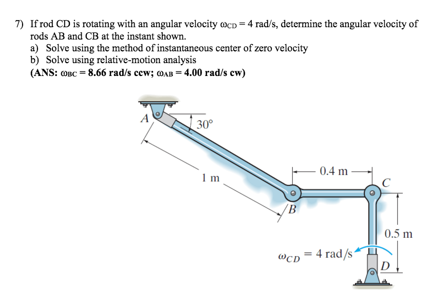 Solved If rod CD is rotating with an angular velocity
