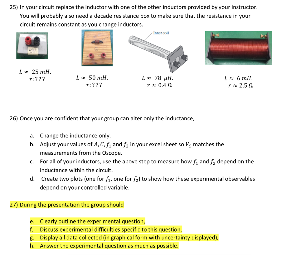 Solved a. Enter this frequency of the function generator