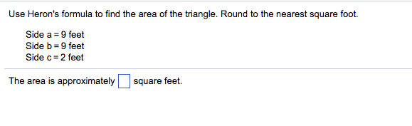 solved-use-heron-s-formula-to-find-the-area-of-the-triangle-chegg