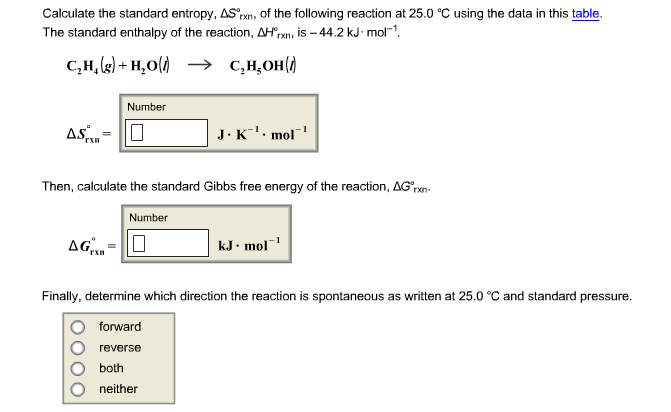 Solved Calculate the standard entropy triangle S degree of