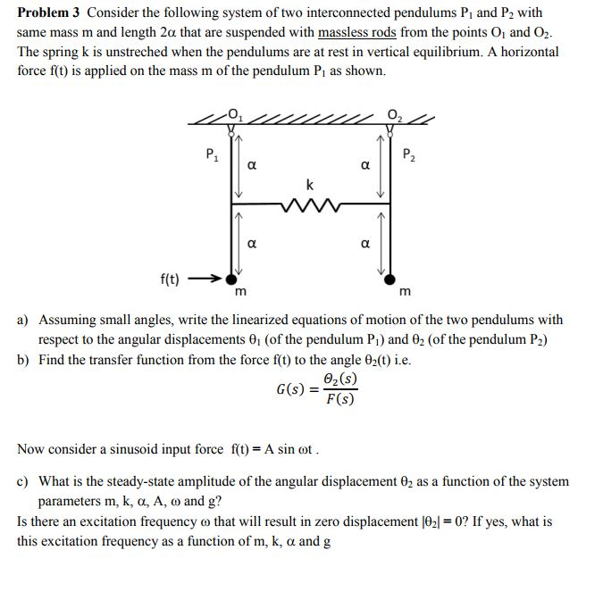 Solved Problem 3 Consider the following system of two | Chegg.com