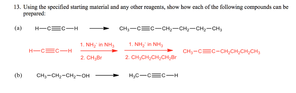 Solved 13. Using the specified starting material and any | Chegg.com