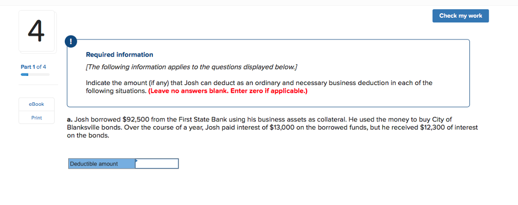 Solved Check my work 4 Required information [The following | Chegg.com