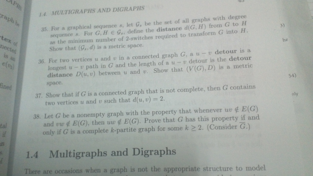 Solved For a graphical sequence s, let G, be the set of all | Chegg.com