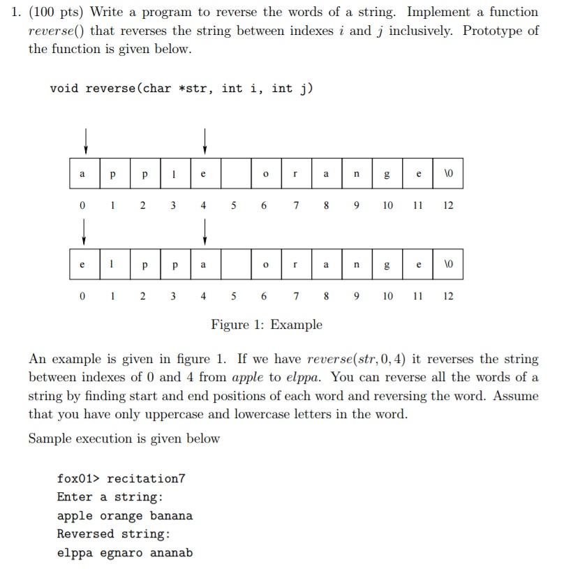 Solved Write a program to reverse the words of a string. | Chegg.com