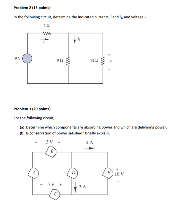 Solved In the following circuit, determine the indicated | Chegg.com