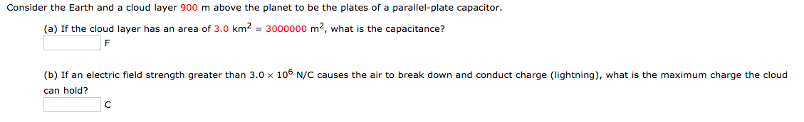 Solved Consider the Earth and a cloud layer 900 m above the | Chegg.com