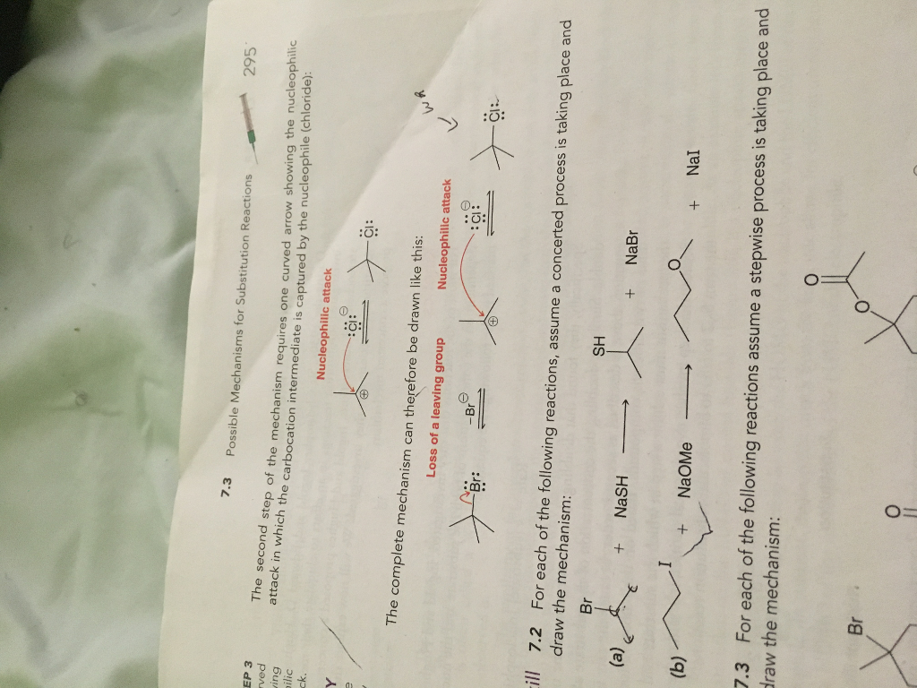 Solved Drawing the curved arrows of a substitution reaction: | Chegg.com