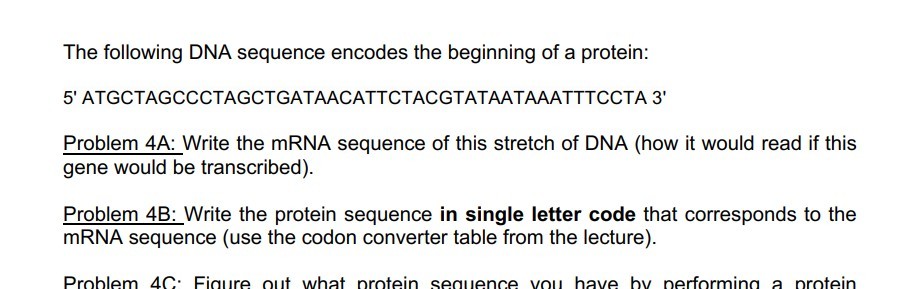 Solved The following DNA sequence encodes the beginning of a | Chegg.com