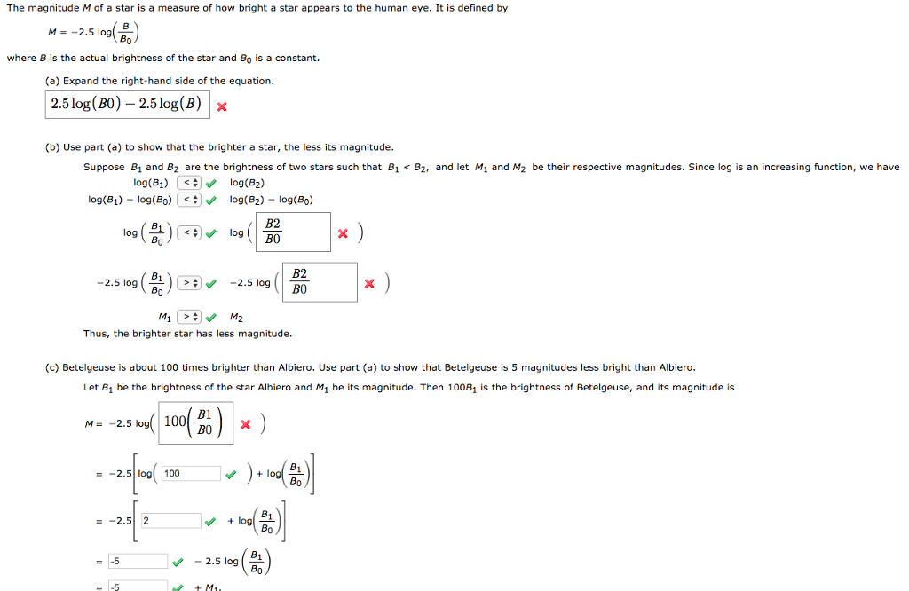 Solved The magnitude M of a star is a measure of how bright | Chegg.com