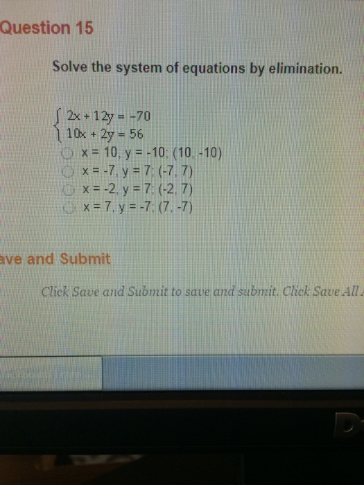 solve the system of equations y x 2 y x2 7x 10