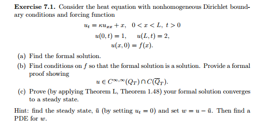 Solved Consider the heat equation with nonhomogeneous | Chegg.com